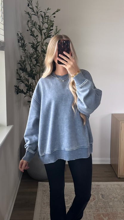 Cozy Fleece Pullover / Dusty Blue