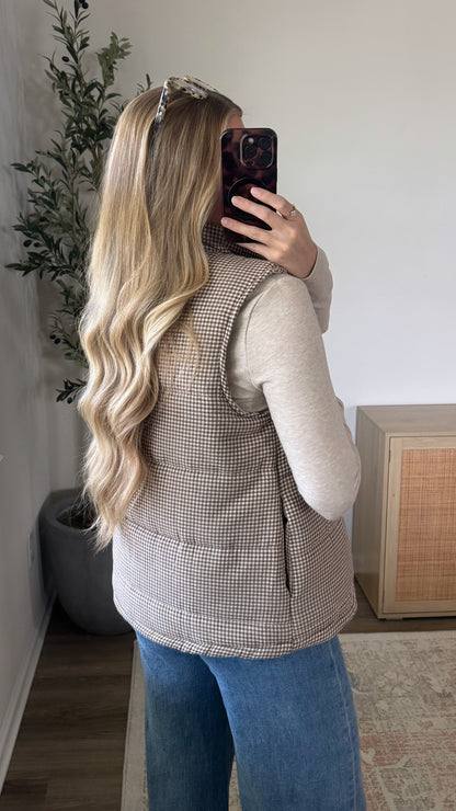 PREORDER (estimated to ship 10/14) - Gingham Puffer Vest