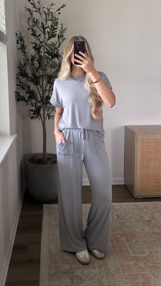 Rayon Pants Set / Sleet