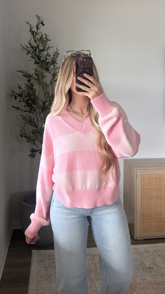 Blush V-Neck Sweater