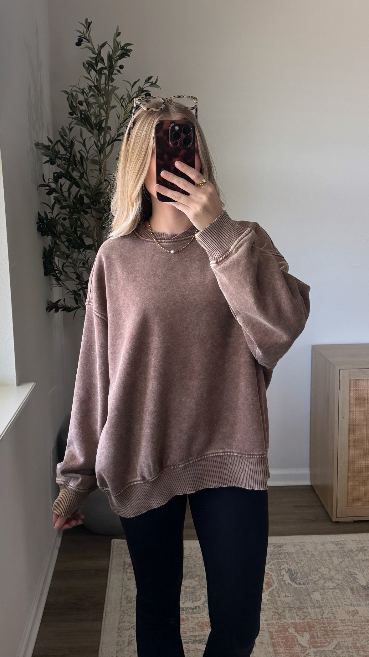 DOORBUSTER! Cozy Fleece Pullover / Mocha
