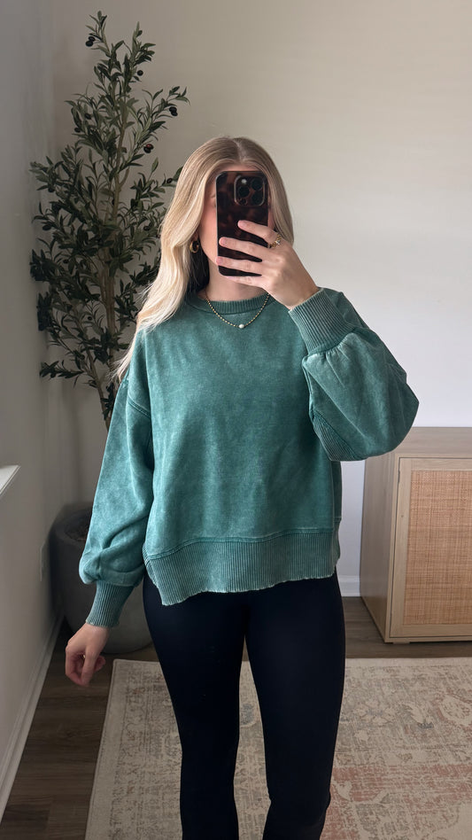DOORBUSTER - Autumn Fleece Pullover / Green