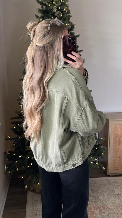 Denim Jacket / Sage Green
