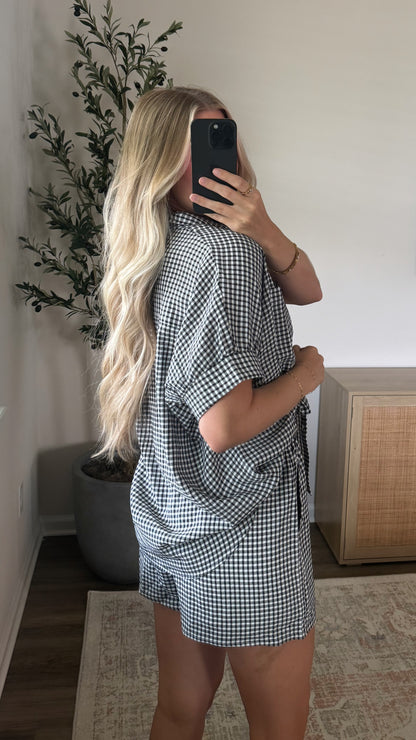 Gingham Shorts Set