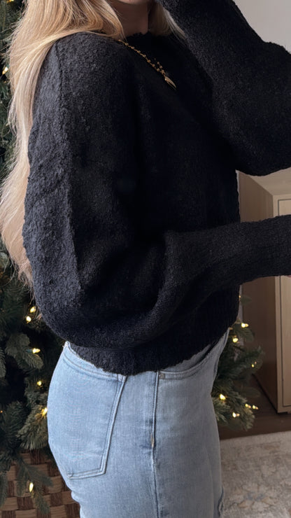 Blair Cropped Sweater / Black