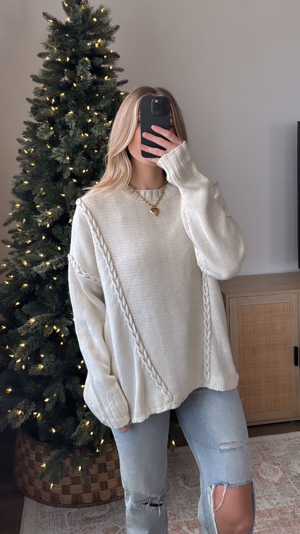 Nova Braided Sweater / Oatmeal