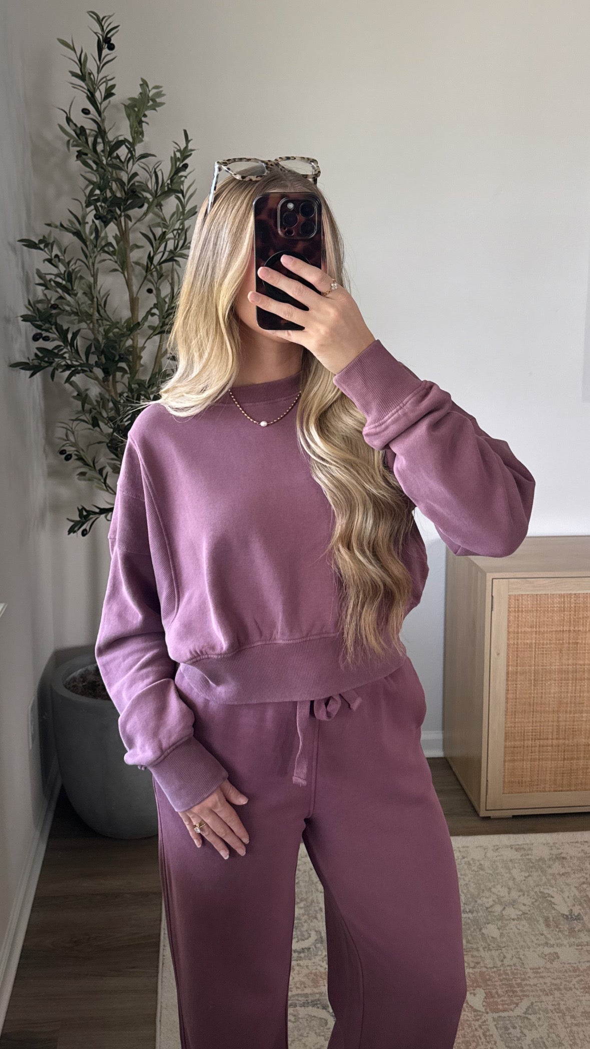 Maddie Crewneck Sweatshirt / Rosewood