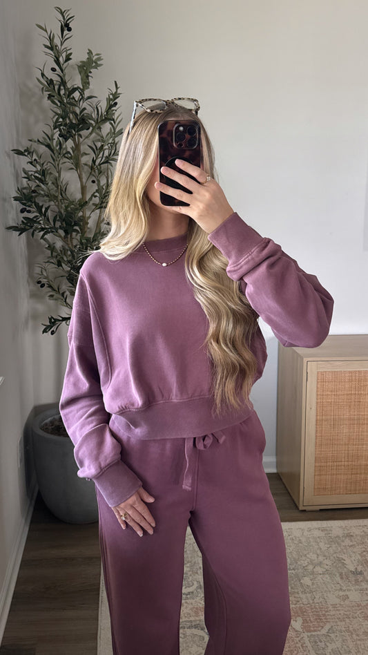 Maddie Crewneck Sweatshirt / Rosewood