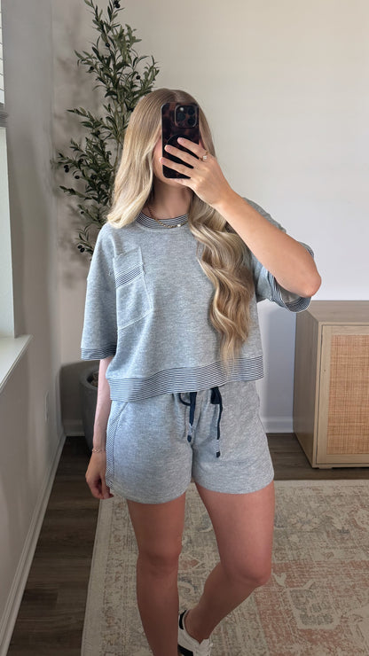 Sunday Stroll Shorts Set / Grey