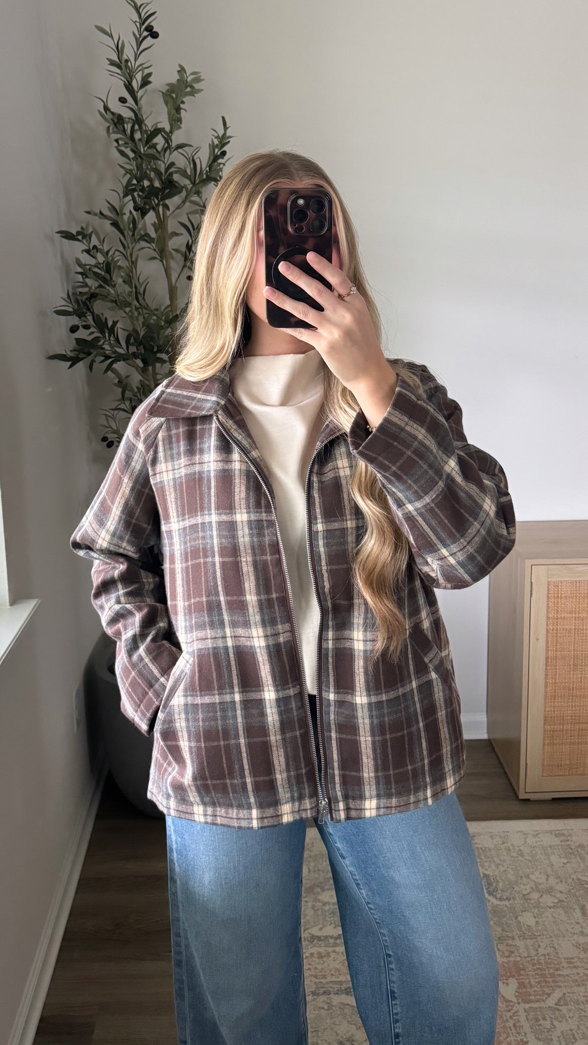 Hazel Plaid Jacket / Brown
