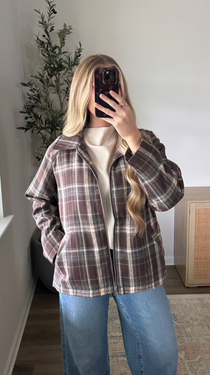 Hazel Plaid Jacket / Brown