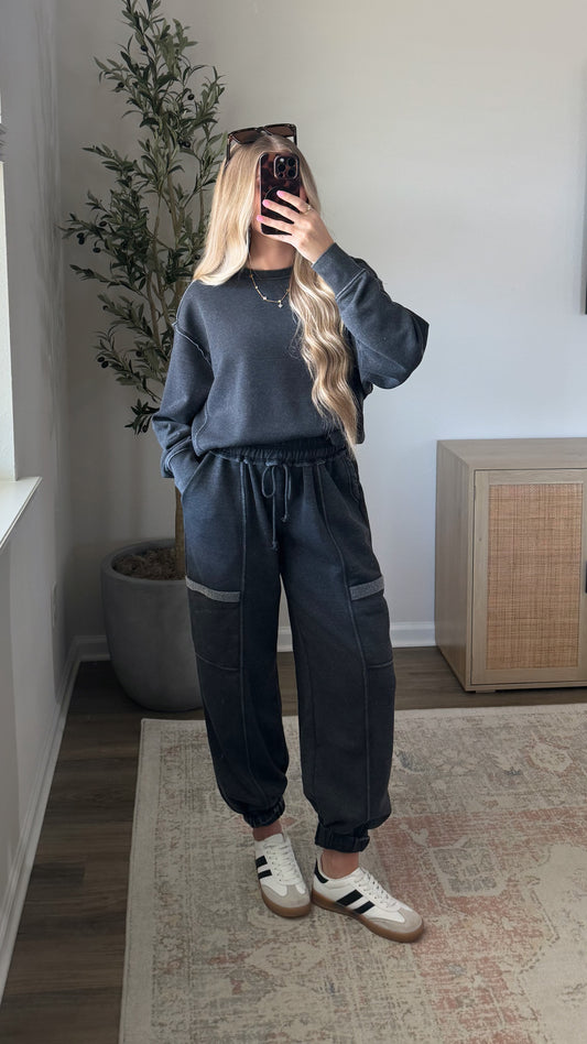 Lived In Jogger Set / Charcoal