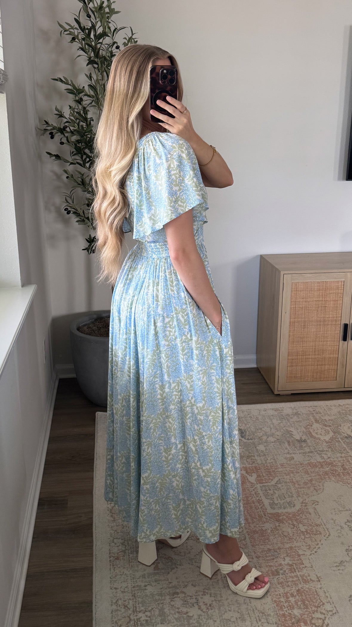 Morning Blossom Maxi Dress / Blue