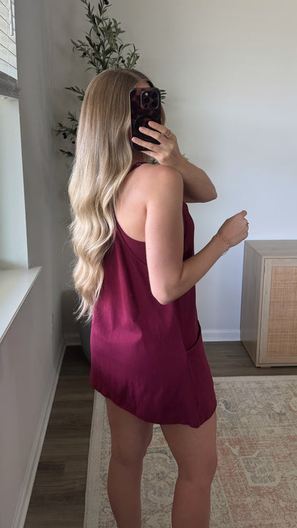 Romper Dress / Cabernet