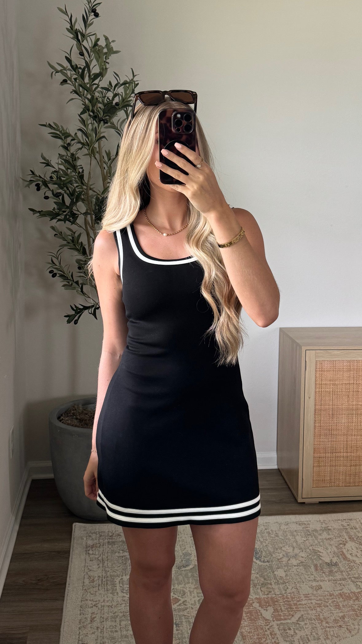 Black + White Romper Dress