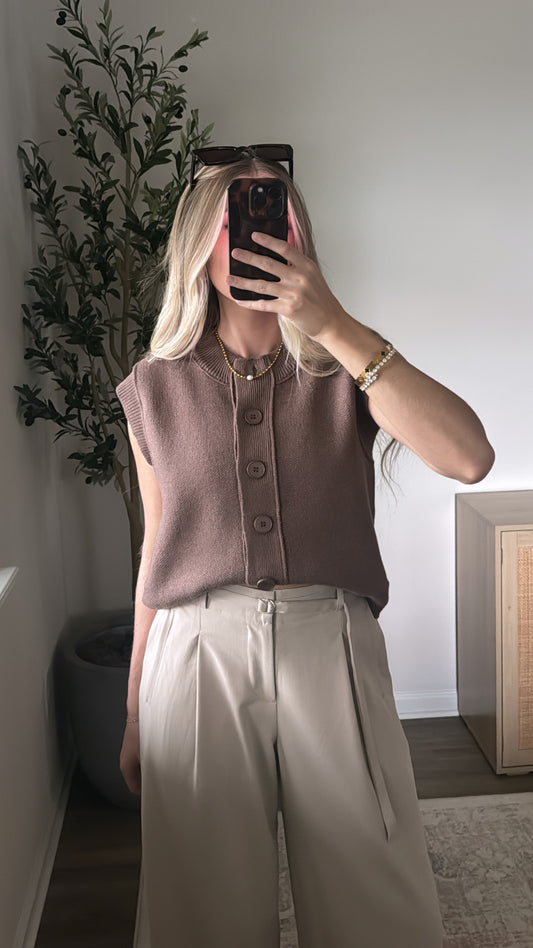 Hazel Sweater Vest / Brown