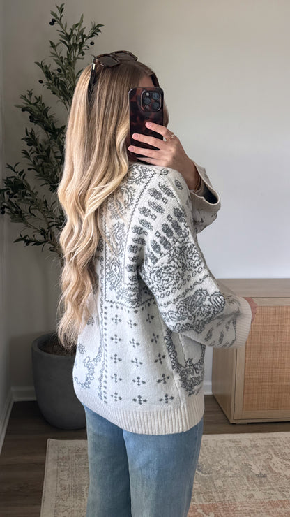 Paisley Cardigan / Cream
