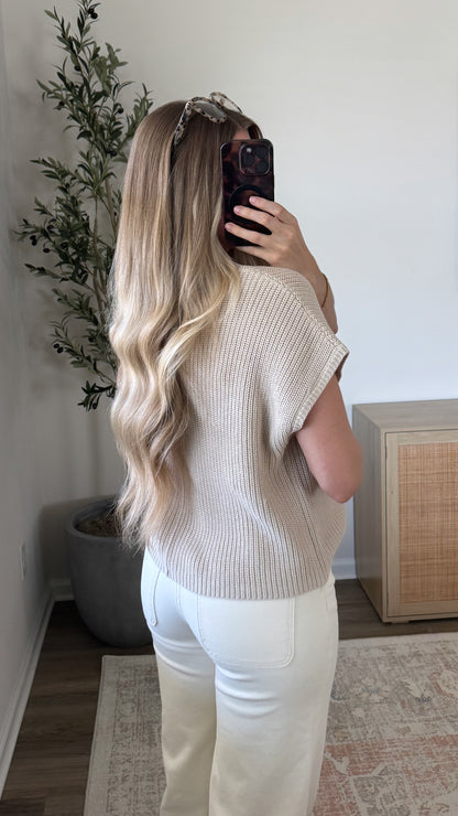 Kristen Mock Neck Sweater / Tan