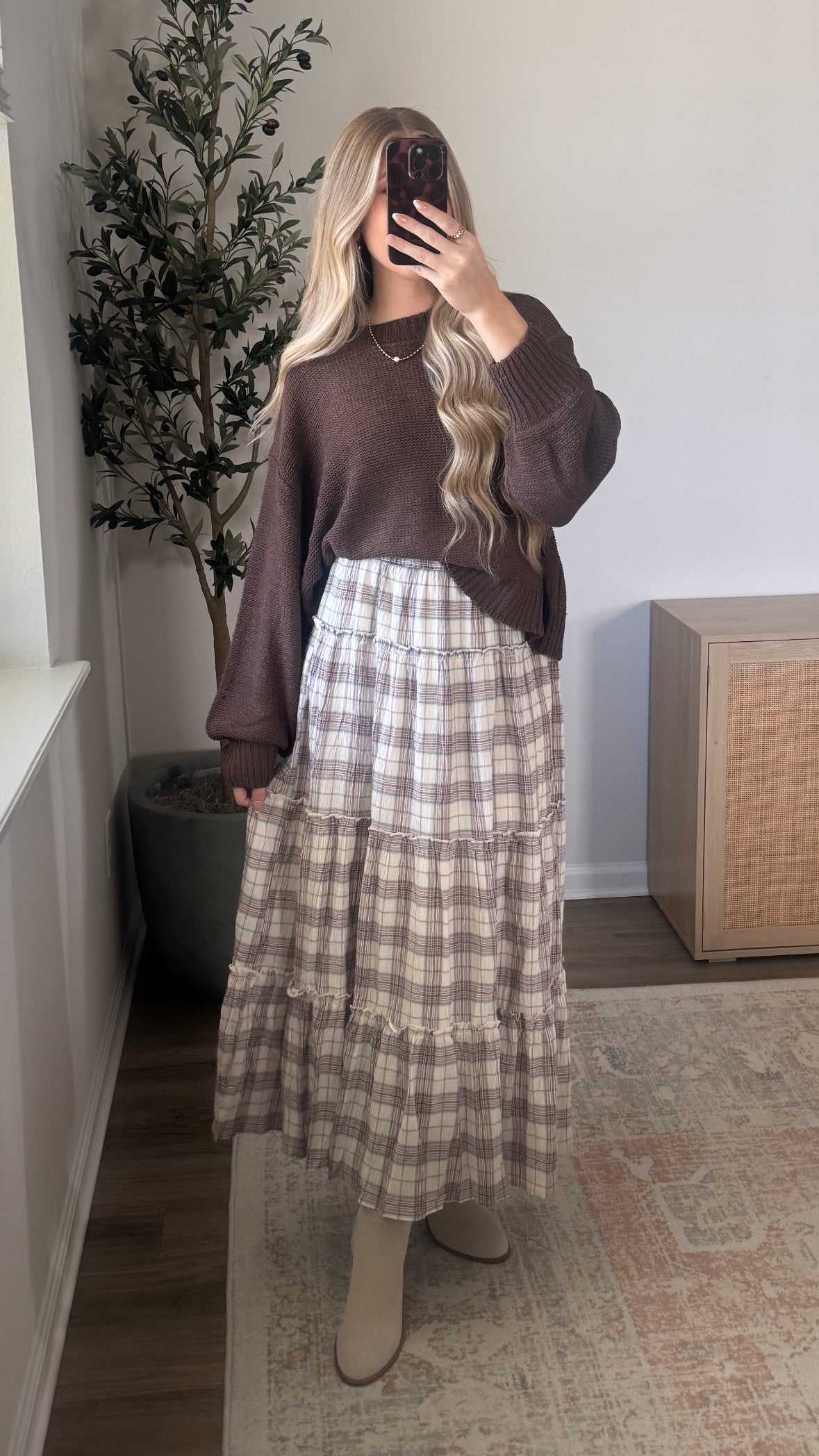 Plaid Maxi Skirt