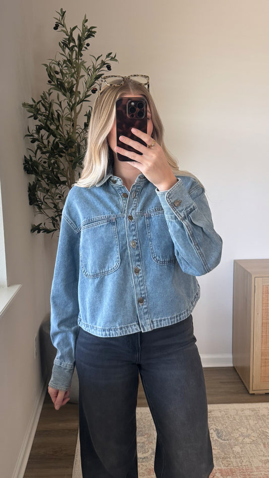 Lightweight Cropped Denim Jacket
