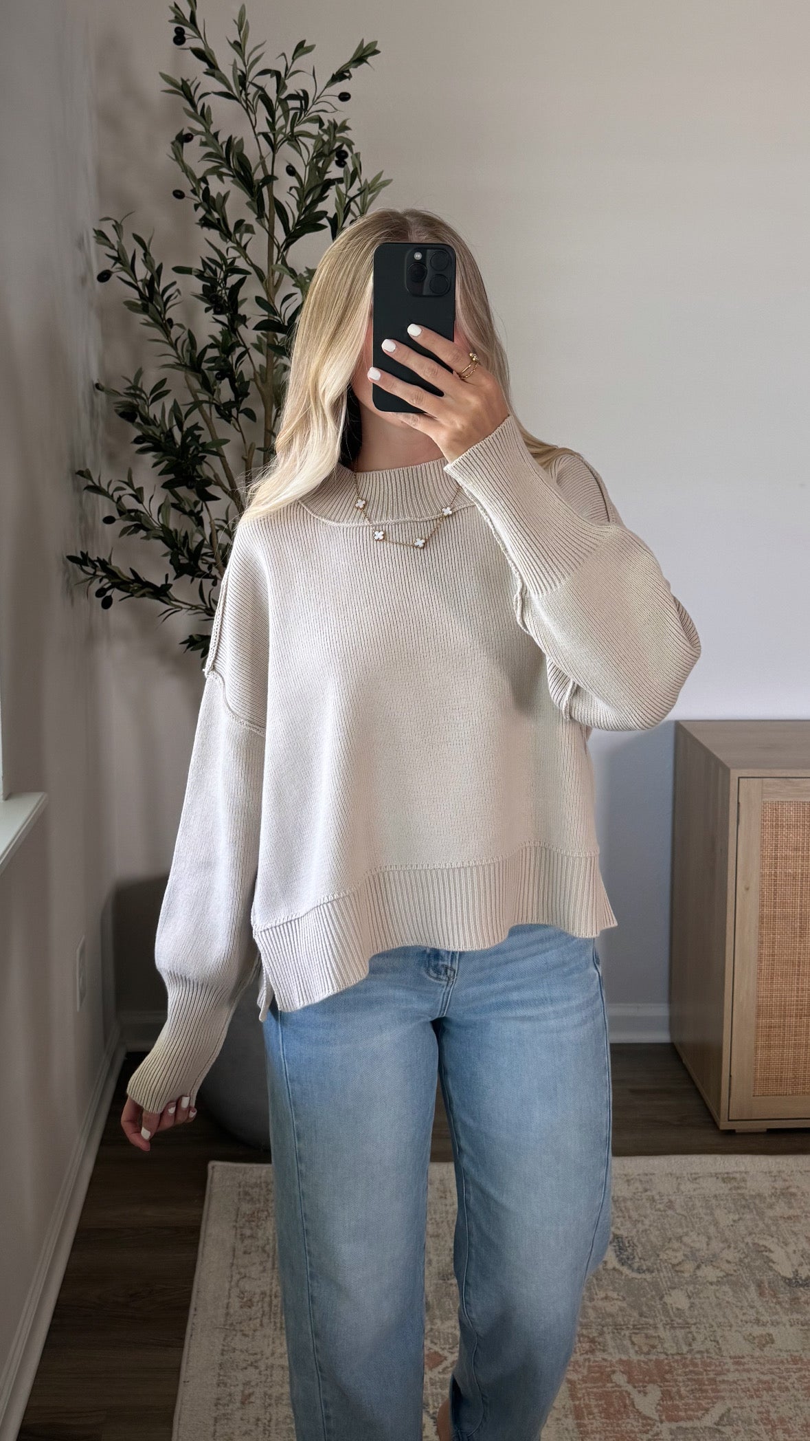 Cropped Essential Knit / Sand