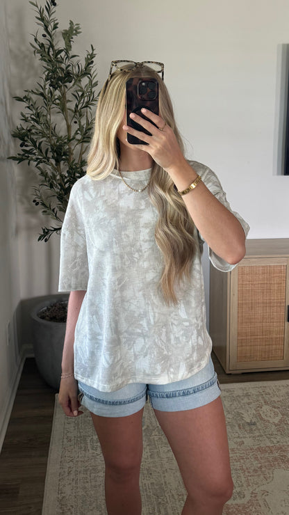Ribbed Camo Tee / Grey