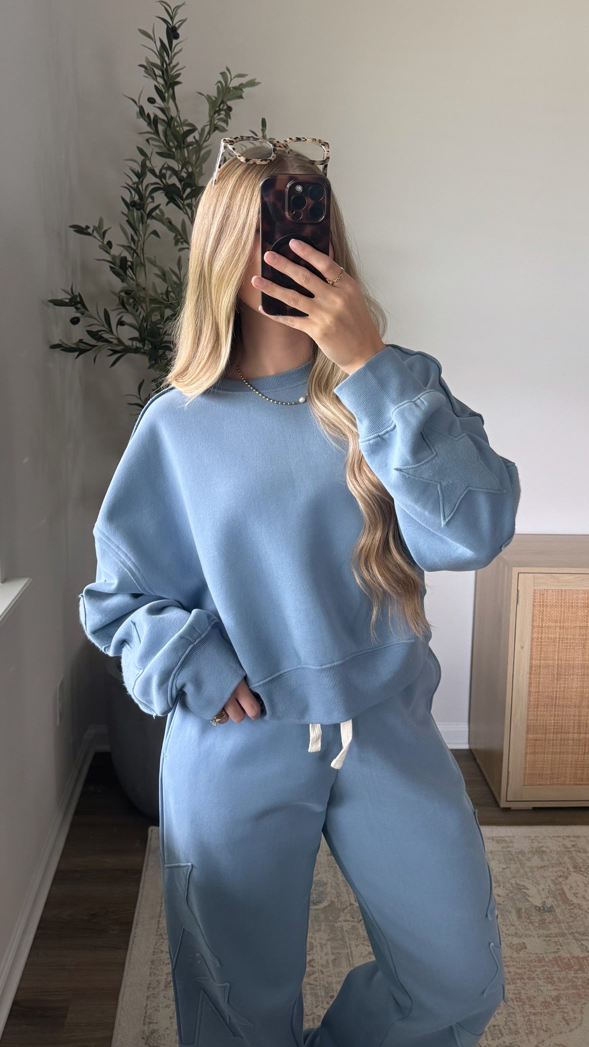 Star Patchwork Pullover / Blue