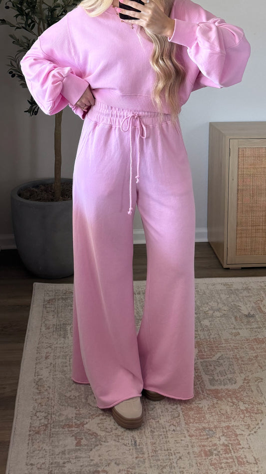 Maisey Wide Leg Sweatpants / Bubblegum