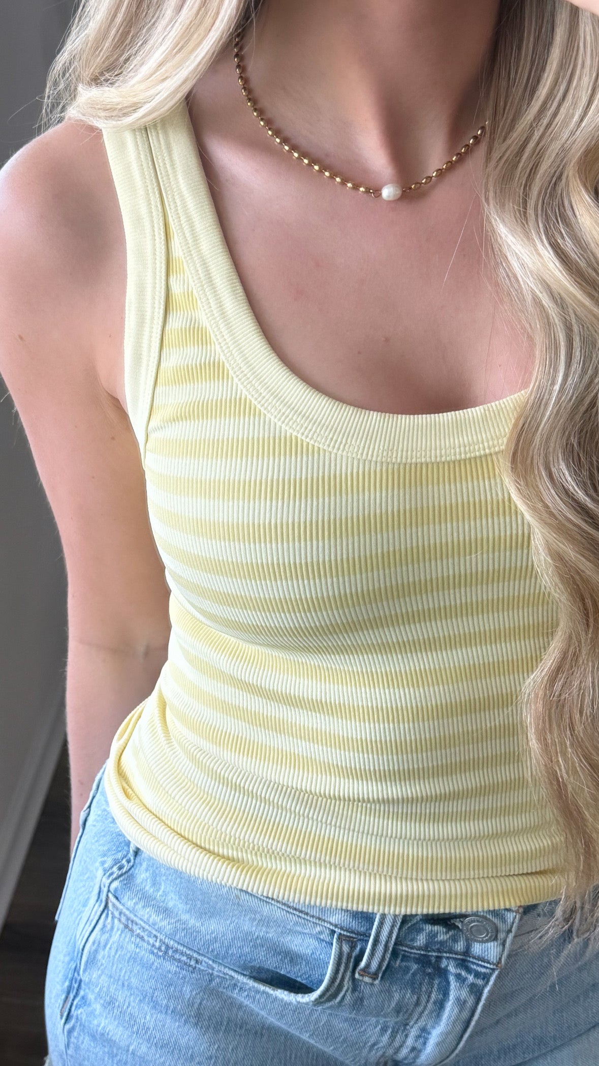 Beachside Striped Tank / Yellow