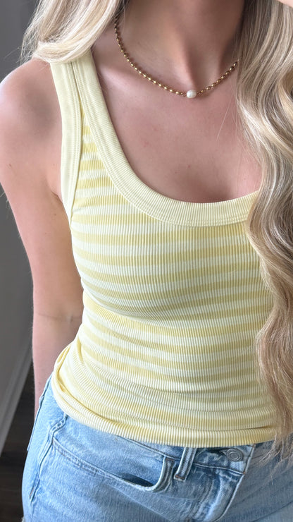 Beachside Striped Tank / Yellow