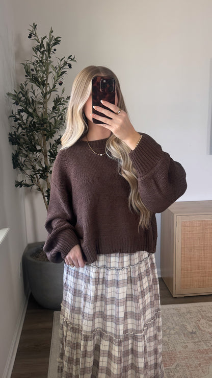 PREORDER (estimated to ship 8/14) - Jayla Knit Sweater / Brown