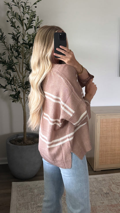 Alaina Striped Top / Taupe