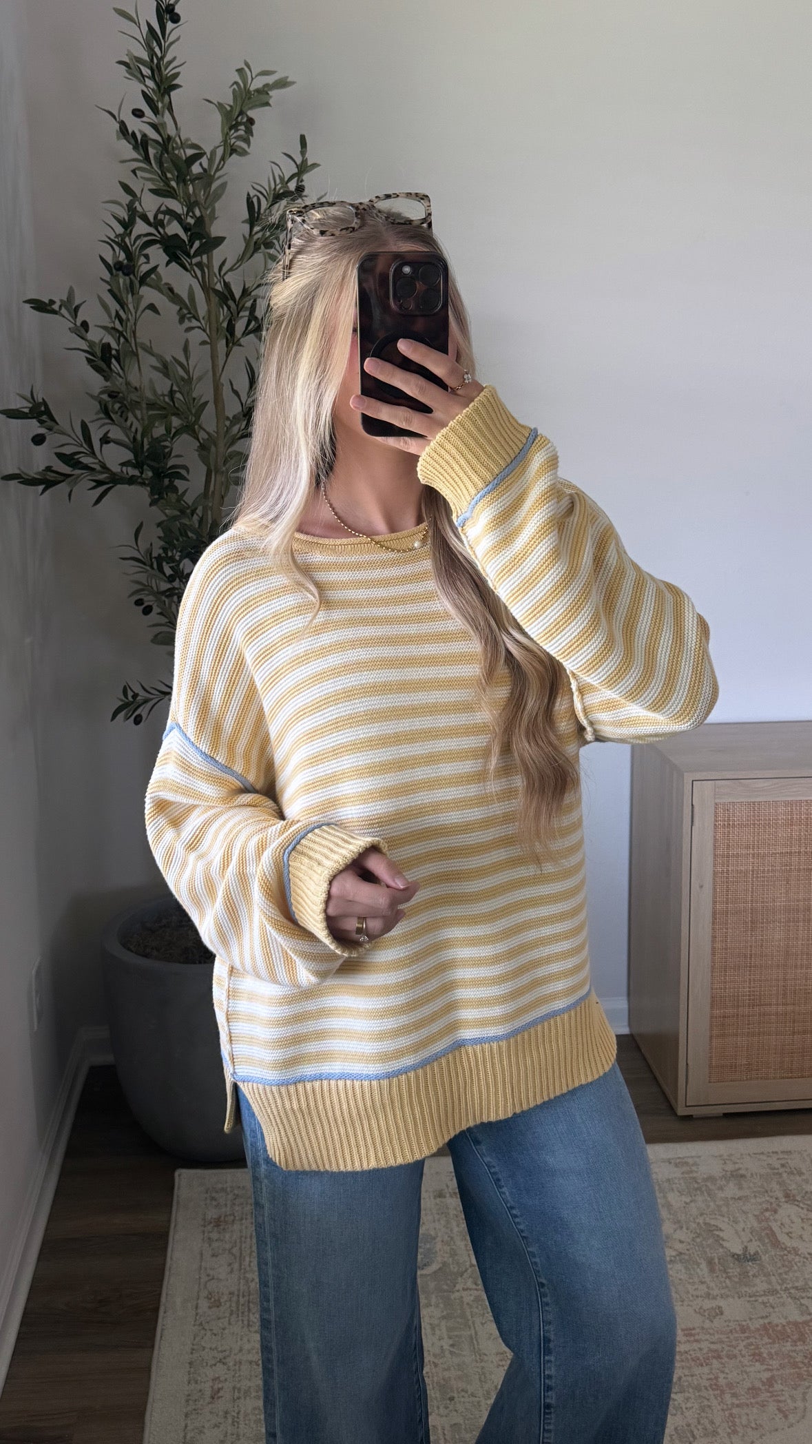 Miley Striped Sweater / Yellow + Blue