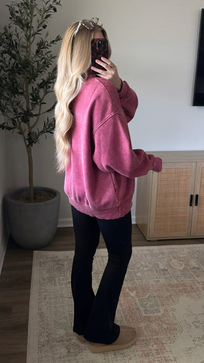 Cozy Fleece Pullover / Cabernet