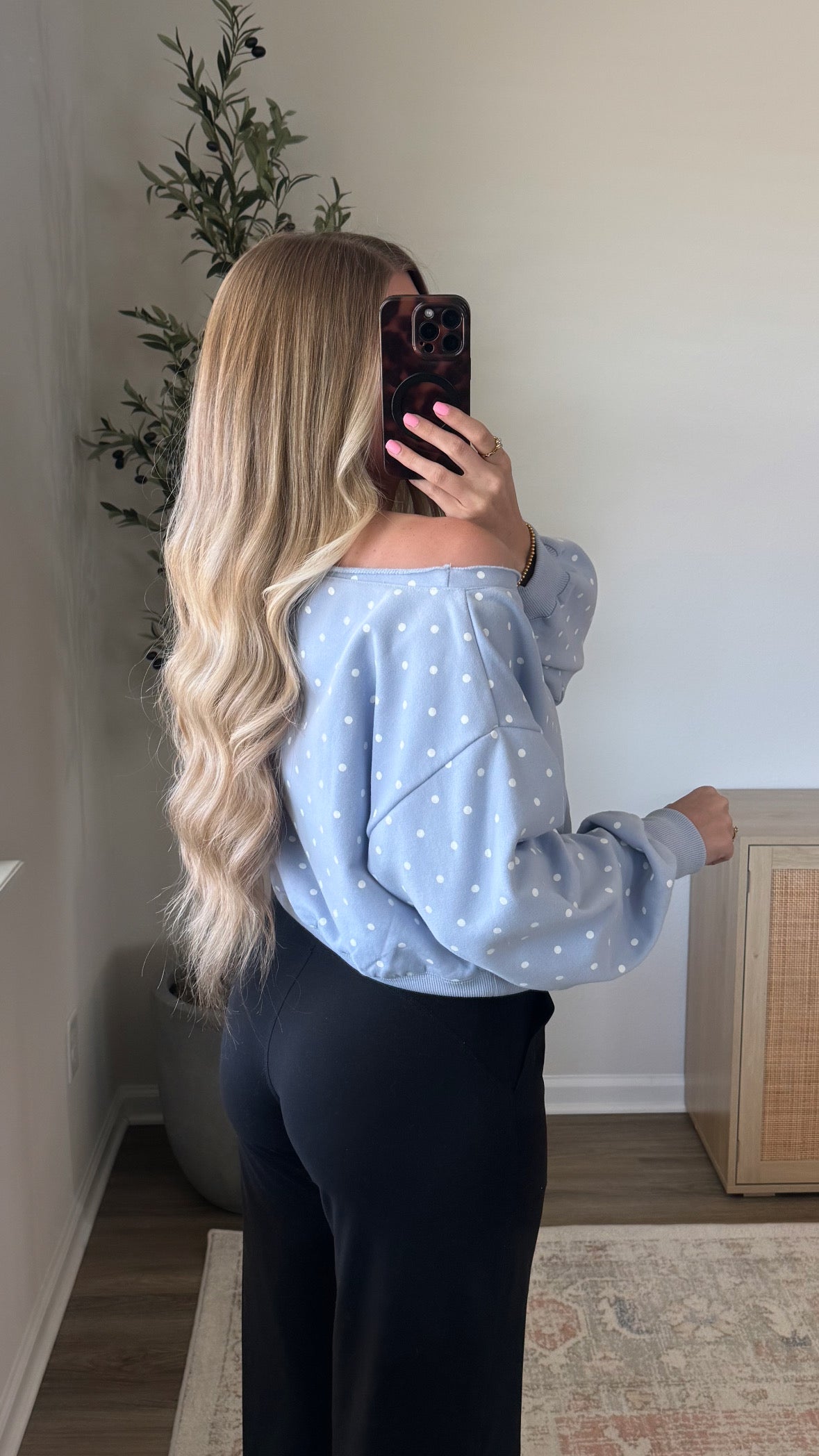 Pastel Polka Dot Pullover / Blue