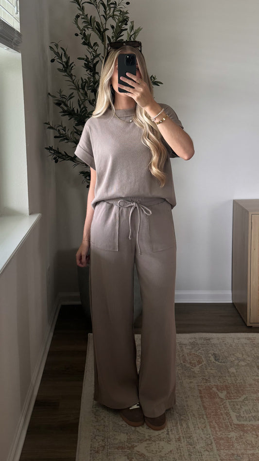 Haven Ribbed Set / Ash Mocha