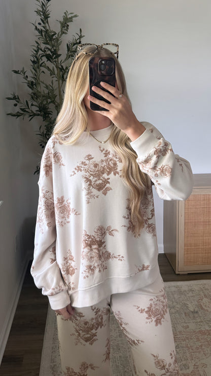 Fall Floral Sweatpants Set
