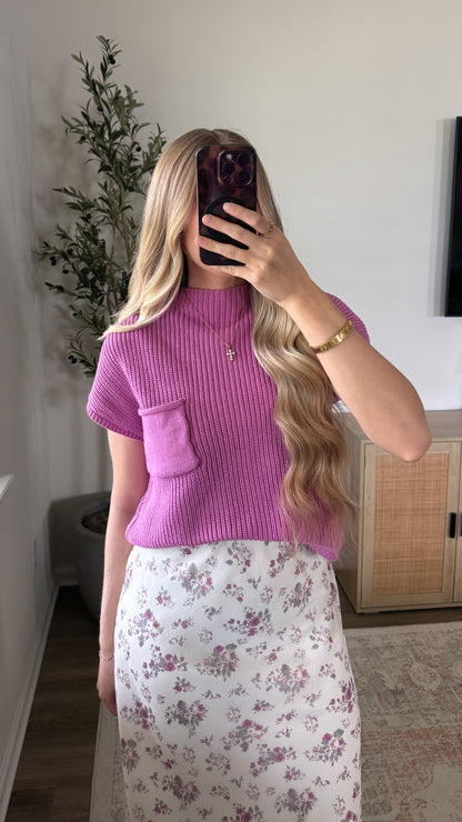 Kristen Mock Neck Sweater / Mauve