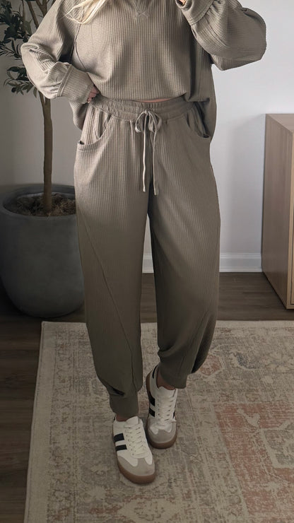 Waffle Jogger Set / Olive