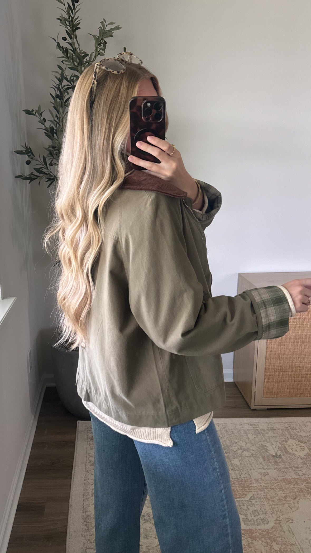Plaid Barn Jacket / Olive