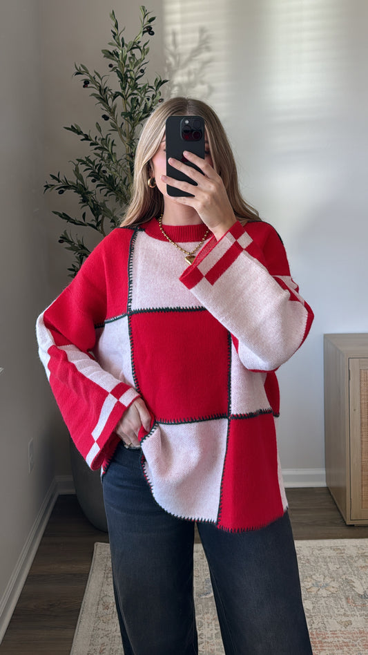 Holiday Checkered Sweater