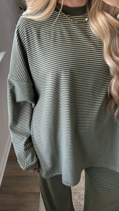 Lizzie Striped Set / Olive