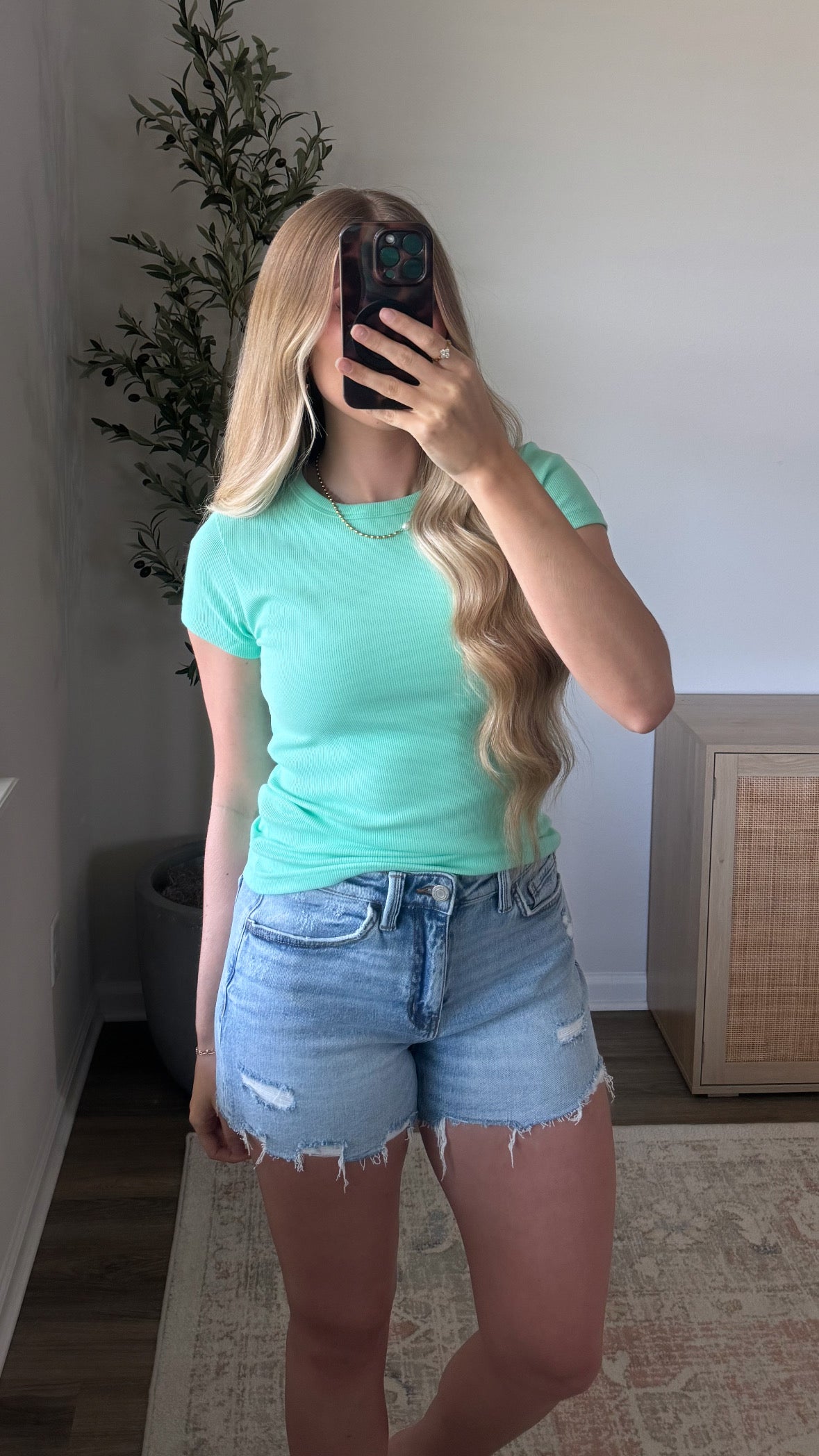 Basic Ribbed Tee / Mint