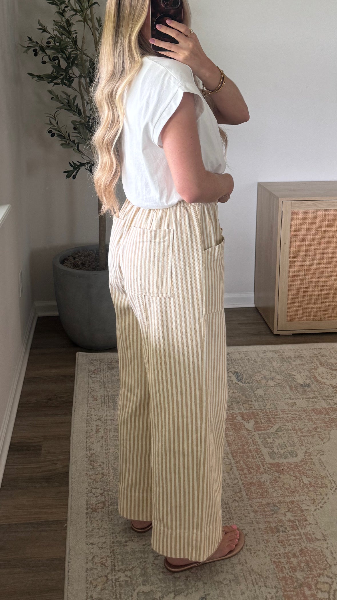 Vineyard Striped Pants / Natural