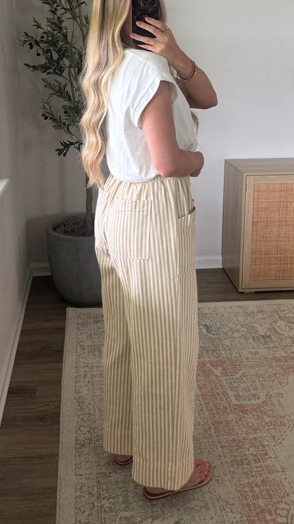 Vineyard Striped Pants / Natural