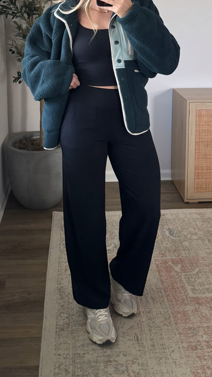 PREORDER (estimated to ship 9/30) - Wide Leg Yoga Pants / Black