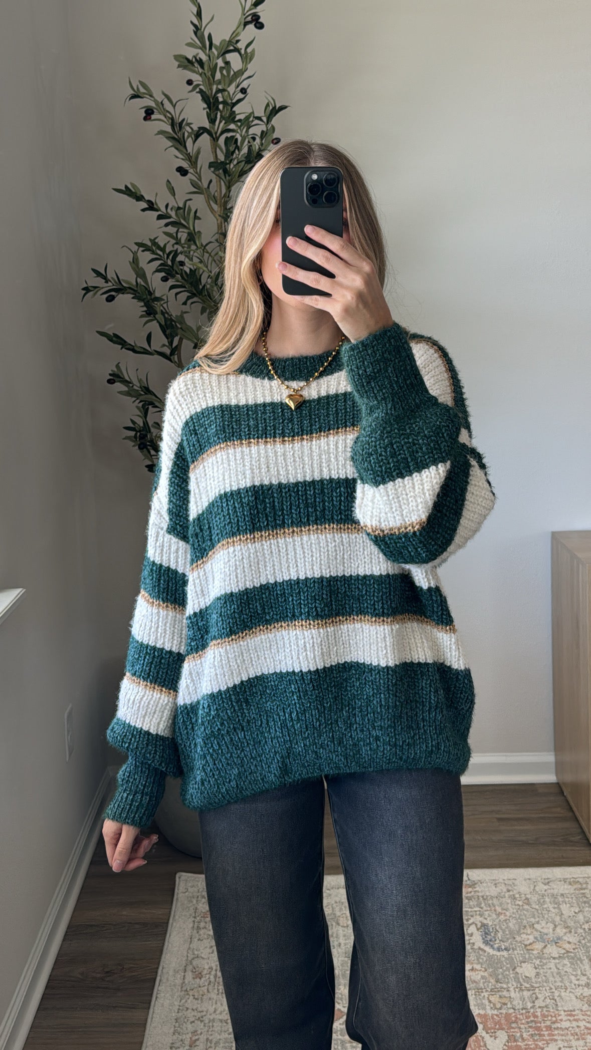 Holly Striped Sweater / Green