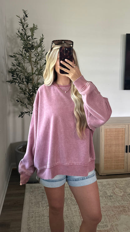 Cozy Fleece Pullover / Dusty Rose