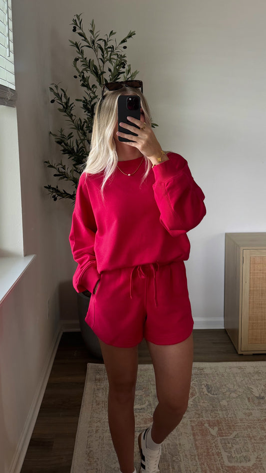 On the Go Shorts Set / Red