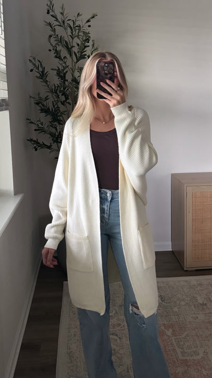 Longline Cloud Cardigan / Cream